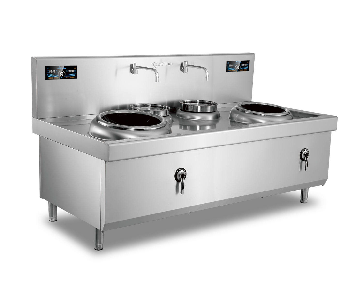 500mm Double Burner with double basin Induction Wok